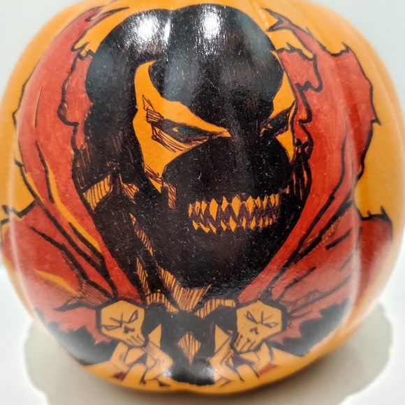 Hand-Drawn Spawn Pumpkin Decoration - Picture 2 of 3